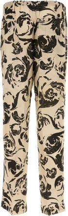 Dries Van Noten Mens Pritned Viscose Penny Pant Black Exterior: Pantaloni Trousers