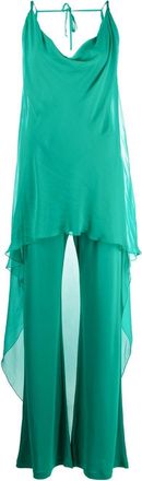 Alberta Ferretti high-low layered jumpsuit - women - Viscose - 38 - Green