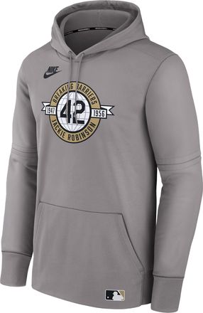Nike Mens Brooklyn Dodgers Authentic Collection 2026 Jackie Robinson Day Nike Therma MLB Pullover Hoodie in White | NAC30F5TQBK-WMZ