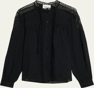 Isabel Marant Polda Embroidered Georgette Blouse