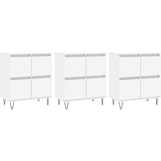 vidaXL Aparadores 3 Uds Madera Contrachapada Blanco Vidaxl
