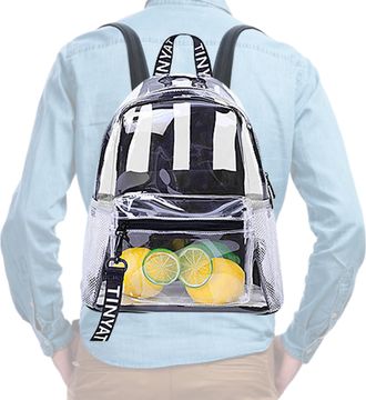 Generic See Through Back Pack - Clear Book Bag, Large Capacity, Heavy Duty Construction, Adjustable Shoulder Straps | Transparent Backpack For College, School