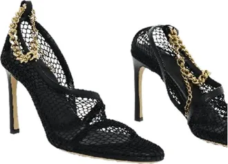 Bottega Veneta Chain-Trimmed Mesh Heel - Black