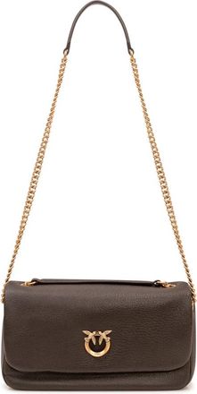 Pinko Click Soft Horiz Chain - Dames - Schoudertassen - Bruin - ONE Size - Leer - Tassen