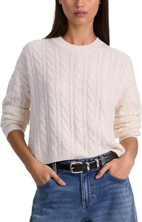 Alice & Olivia Alice + Olivia Cecilie Crop Cable Cashmere-Blend Pullover