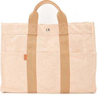 Herm&egrave;s Orange Canvas Tote Bag (Pre-Owned)