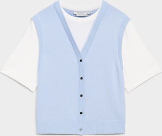 Contemporaine Womens Pure cotton overlaid vest