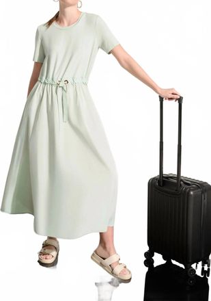 Joseph Ribkoff Drawstring Waist Maxi Fit & Flare Dress In Pistachio