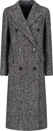 Tagliatore Black Jole Double-Breasted Wool Coat
