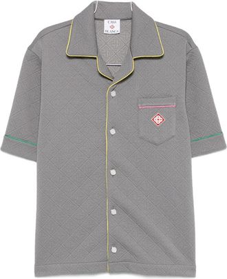 Casablanca Monogram-jacquard Contrast-trim Shirt