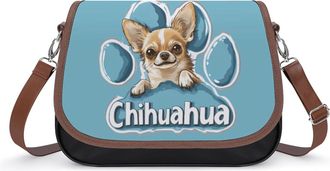 Generic Cute Chihuahua Dog Womens Crossbody Bag Fashion Shoulder Handbags Message Tote Bag with Adjustable Strap