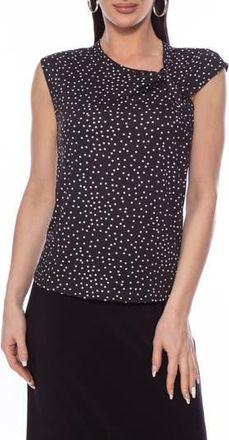 Isaac Mizrahi New York Knot Neck Sleeveless Top in Black White Dot at Nordstrom Rack, Size X-Large