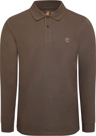Timberland Mens Timberland Millers River Long Sleeve Polo Shirt in Green