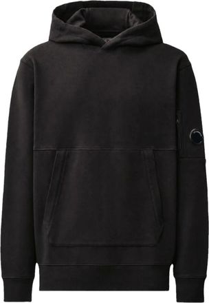 C.P. Company Felpa con cappuccio Lens in pile a coste diagonali - - Sweatshirts & Hoodies - Uomo - Nero - M