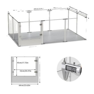 OEM Caseta Para Perros De Acr&iacute;lico Transparente, Dise&ntilde;o Espacioso De 180x120x61cm, Resistente Y Segura