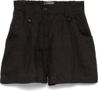Lorena Antoniazzi Black High-Waisted Buttoned Belt Loops Shorts