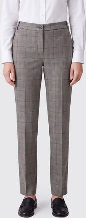 Pinko Pinstriped Slim Fit Chino Trousers in Wool Blend with Mid-Rise