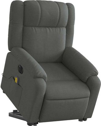vidaXL Vidaxl - Sill&oacute;n De Masaje El&eacute;ctrico Reclinable Elevable Tela Gris Oscuro