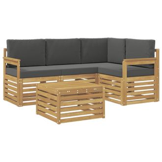 vidaXL Conjunto De Sof&aacute;s De Exterior 5 Pcs Blanco Y Antracita Vidaxl