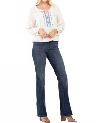 Judy Blue Womens Pippa Vintage Pull On Slim Boot Cut Jeans In Medium Wash