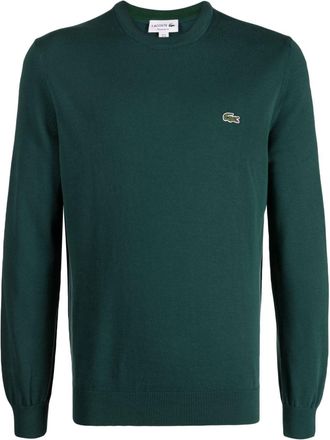 Lacoste logo-embroidered cotton jumper - men - Cotton - 3 - Green