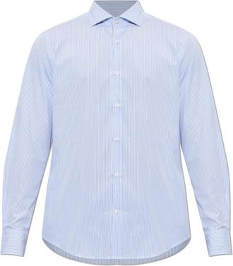 Paul & Shark Gestreepte Overhemd - Heren - Zakelijke Overhemden - Blauw - 2XL - Katoen - Overhemden