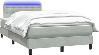 vidaXL Cama Box Spring Con Colch&oacute;n Terciopelo Gris Claro 120x210 Cm Vidaxl