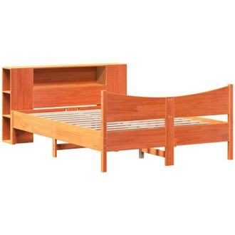 vidaXL Bed Frame without Mattress Wax Brown 150x200 cm King Size Solid Wood Pine Vidaxl
