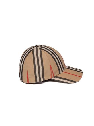 Burberry 81224001 Icon Stripe Cotton Baseball Cap - Beige