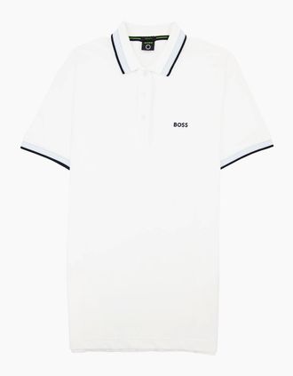 HUGO BOSS Mens Hugo Boss Paddy Embroidered Logo Polo White 103 - Size: 40/Regular