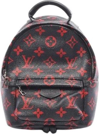 Louis Vuitton Pre-owned Palm Springs Backpack Mini Monogram En Fl - Dames - Vintage Rugzakken - Zwart - ONE Size - Leer - Vintage