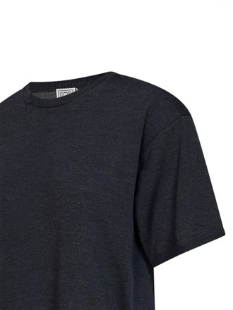Toteme Lyocell and Cashmere Knit T-Shirt - Grey