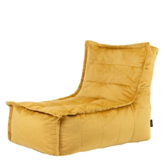 Icon Brand Puf de terciopelo amarillo ocre