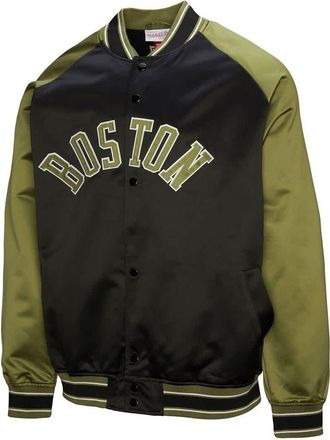 Mitchell & Ness Mens Mitchell & Ness Olive/Black Boston Celtics Clutch Satin Raglan Full-Snap Jacket at Nordstrom, Size Xxx-Large