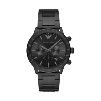 Emporio Armani Accessoires, Heren, Zwart, ONE Size, Mario Chronograph Horloge