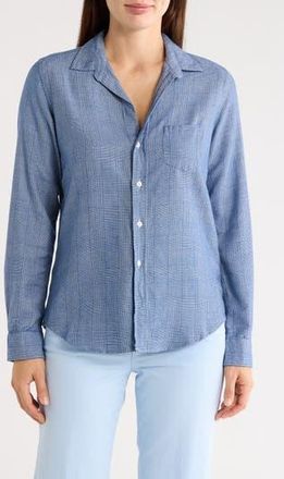 Frank & Eileen Barry Tailored Fit Glen Plaid Button-Up Shirt in Blue Grey Plaid at Nordstrom Rack, Size Xx-Small