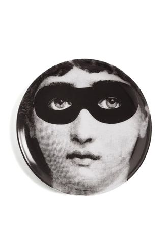 Fornasetti Piatto in porcellana con stampa (10cm) - Nero
