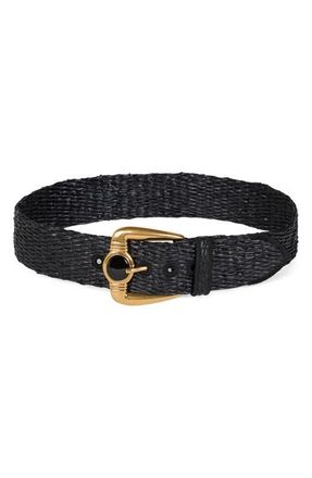 Etro Raffia Belt in Black at Nordstrom, Size 65
