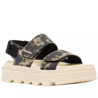 Sorel Womens Sunchase Ankle Strap Sandal In Chalk/black