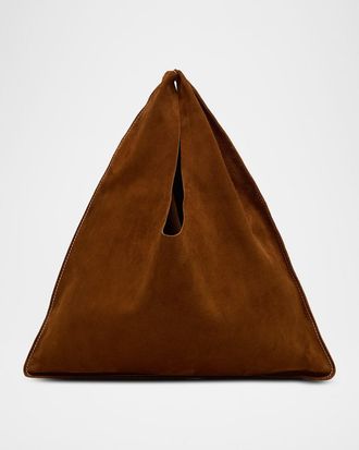 The Row Bindle Small Shoulder Bag in Suede