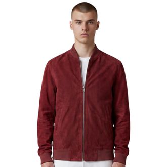 Infinity Leather Mannen Bourgondische Geitensu&egrave;de MA-1 Bomberjack-Antalya