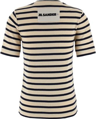 Jil Sander Striped Cotton Jersey T-shirt - Cream