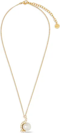 Ferragamo pearl pendant necklace - women - glass/Brass/Plexiglass/Pearl - OS - Gold