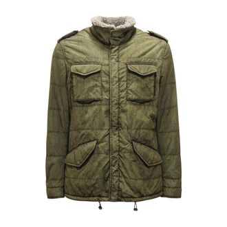 Hevò Winter Jackets, male, Green, Size: XL Light Padded Jacket with Detachable Collar