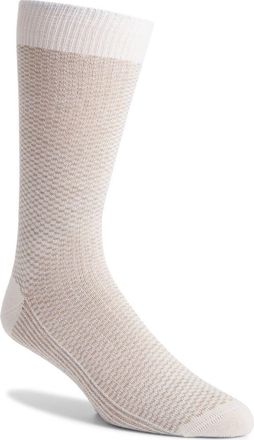 Canali Micropattern Jacquard Wool Blend Dress Socks in Beige at Nordstrom, Size Large