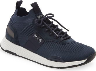 BOSS Titanium Sneaker in Dk Bu at Nordstrom Rack, Size 8Us / 7Uk