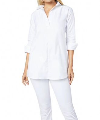 Ann Mashburn Designer Tunic Top In White Roxford