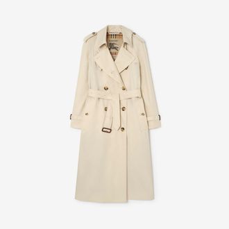 Burberry Long Tropical Gabardine Waterloo Trench Coat