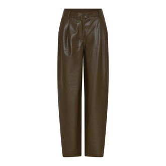 Bruuns Bazaar VeganiBBBarrel Broek - Dames - Broeken - Bruin - Maat: XL Leer