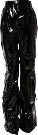 Dolce & Gabbana Womens Cargo Style Shiny Pants - Black - Size EU 36 (Womens)